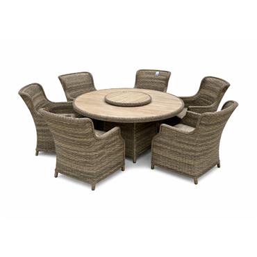 AMALFI 6 SEAT ROUND SET NAT 2026 CERAMIC