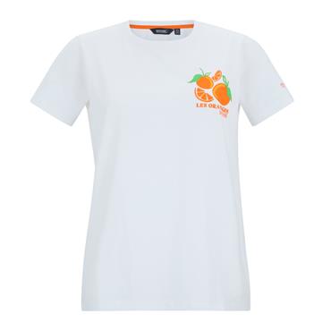 REGATTA WOMENS FILANDRA T-SHIRT WHITE L ORANGES 14