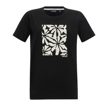 REGATTA WOMENS FILANDRA T-SHIRT BLACK AB FLORAL 14