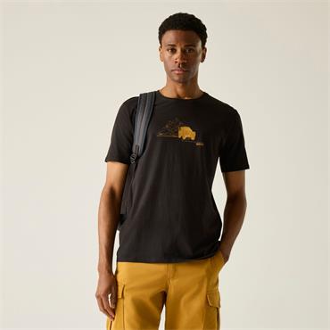 REGATTA MENS CLINE T-SHIRT BLACK DESERT JEEP M
