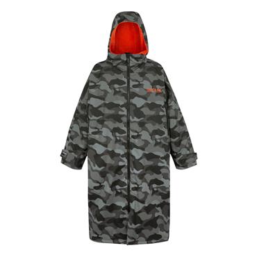 REGATTA MENS CHANGING ROBE GREY/BLACK CAMO L/XL