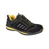 LUSUM BLACK SAFETY TRAINER BLACK /YELLOW SIZE 13