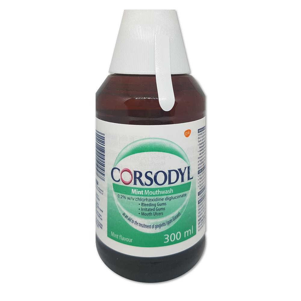 Corsodyl Mouthwash Mint 300ml Dowlings Pharmacy