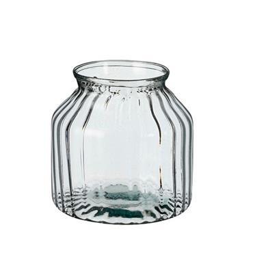 Vase recycled glass optic - h22xd19cm