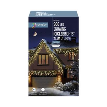Premier Christmas Lights Icicle & Timer Warm White