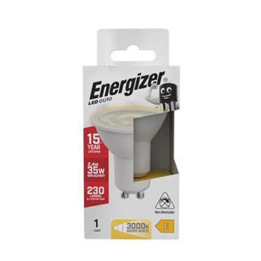ENERGIZER LED 4.2W (50W) 345 LUMENS GU10 LAMP WARM WHITE 2700K