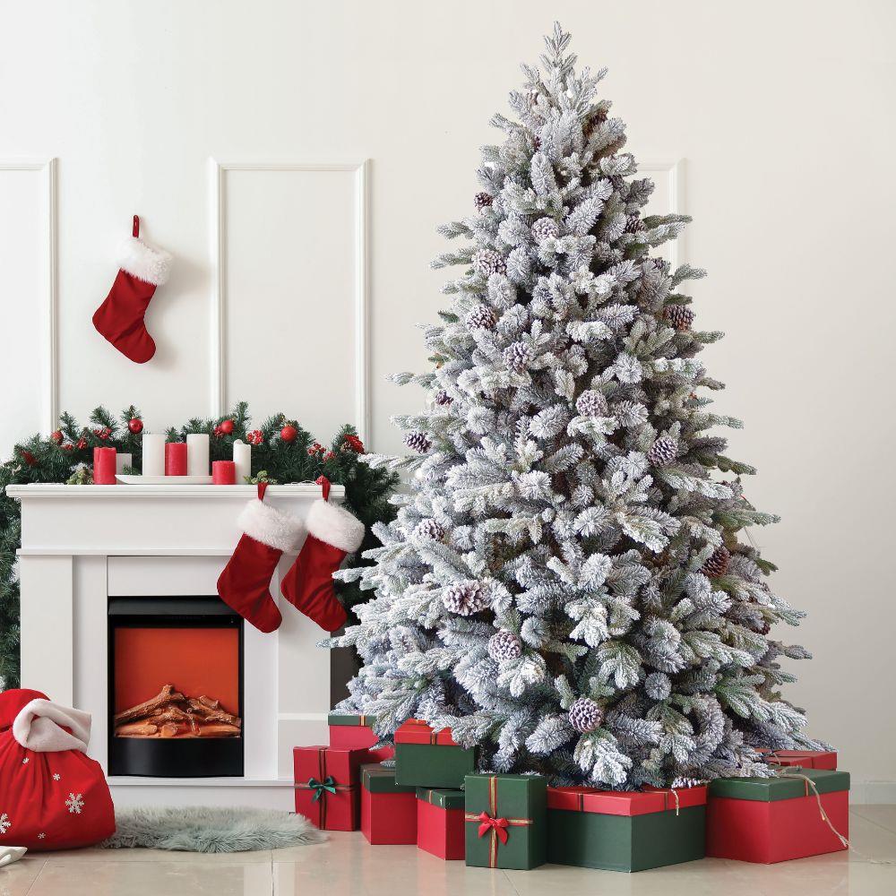 National Tree Company Snowy Dorchester Pine Christmas Tree 7.5Ft