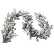 NATIONAL TREE COMPANY CHRISTMAS GARLAND SNOWY DORCHESTER 9FT