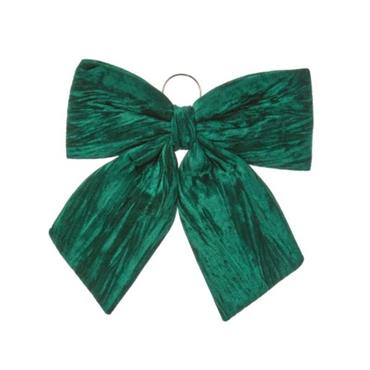 44cm Velvet Bow - Emerald