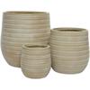 PLANTER - FIBRECLAY 3PC ROUND BEIGE