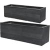 PLANTER - FIBRECLAY 2PC RECT BLACK