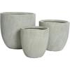 Fibre Clay Fender Set of 3 Small Planters - Light Grey	