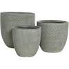 Fibre Clay Fender Set of 3 Small Planters - Dark Grey