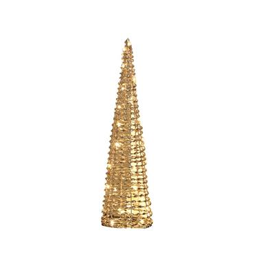 LED Lit Battery Operated Champagne Gold Cone Tree - 60cm