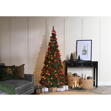 Festive Fibre Optic Gold Poinsettia and Bow Tree - 1.2M