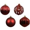 Decoris Christmas Red Shatterproof Baubles - Pack of 16