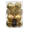 Decoris Light Gold Shatterproof Baubles - Pack of 16