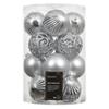 Decoris Silver Shatterproof Baubles - Pack of 16