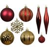 Decoris Red and Gold Shatterproof Bauble Mix - Pack of 46
