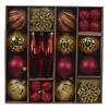 Decoris Red and Gold Shatterproof Bauble Mix - Pack of 46