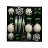 Decoris Green, White and Silver Shatterproof Bauble Mix - Pack of 46