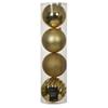 Decoris Light Gold Shatterproof Baubles - Pack of 4