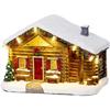 Lumineo Battery Operated LED Winter Log Cabin