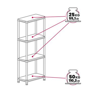 Toomax Shelving Unit Universal Pro 4 Tier