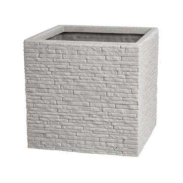 Strata Planter Square Slate Light Grey 32cm