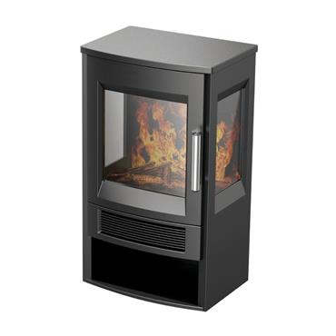 De Vielle Heater Electric Flame Black 1800W