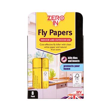 Zero In Fly Papers 8pk