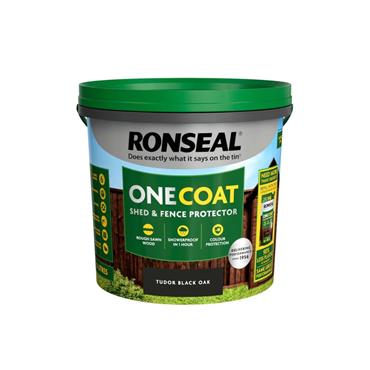 RONSEAL ONECOAT - SHED & FENCE  TUDOR BLACK 5L
