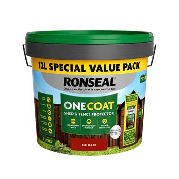 RONSEAL ONECOAT - SHED & FENCE  RED CEDAR 12L