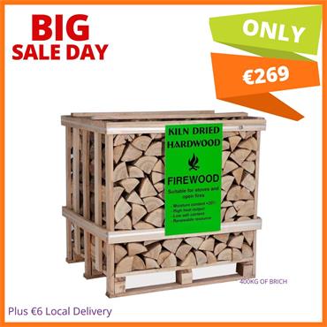 Kiln Dried Logs 400kg Crate Birch