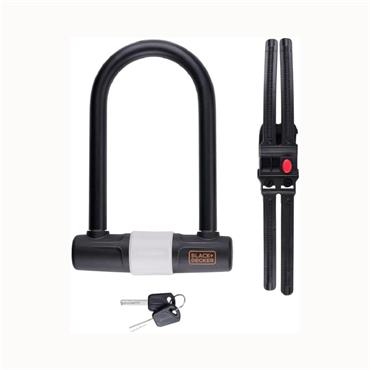 Black & Decker U-lock Bicycle, Motorcycle & Scooter Lock 14mm Diameter 3 Spare Keys Black