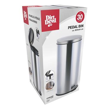 Dirt Devil Pedal Bin Stainless Steel 30L