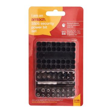 AMTECH SECURITY BIT SET (33 Pce)