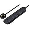 Masterplug Extension Lead Black 4 Gang 13A 2M
