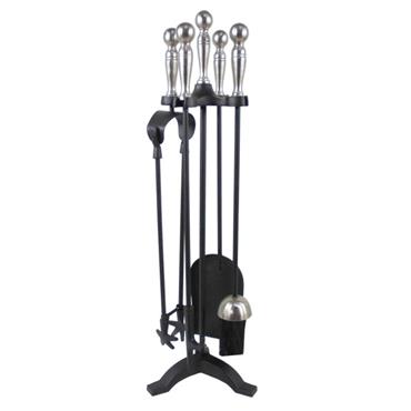 Castle Living Ball 5 Piece Companion Set Black & Pewter 23in