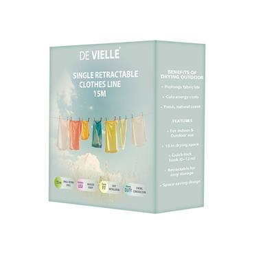 De Vielle Retractable Clothes Line Single 15m