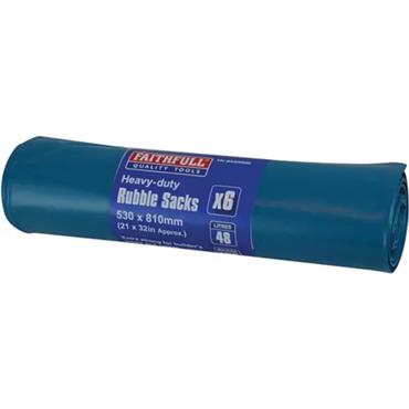 Faithfull BLUE HD RUBBLE SACK 6PK
