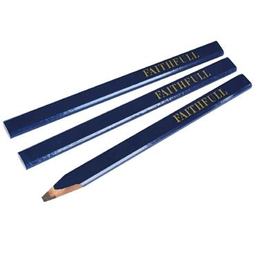 Faithfull Carpenters Pencils Blue-Soft 3pk