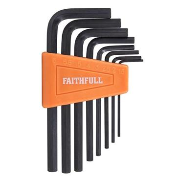Faithfull Hex Key Set Short Arm Metric 8pk