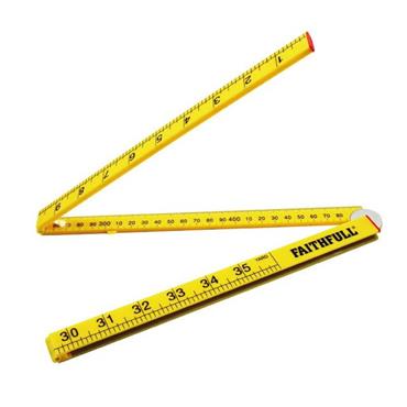 Faithfull Ruler Folding Yellow ABS Plastic 1m