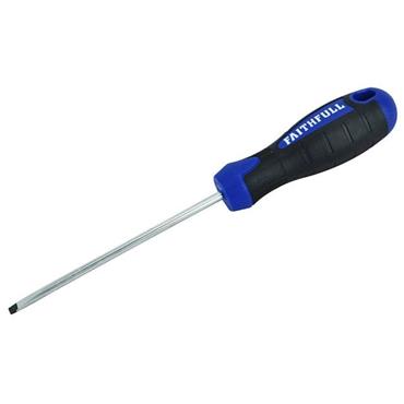 Faithfull Screwdriver Soft Grip Flat Head 100mm x 4mm