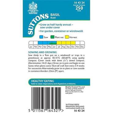 Sutton Seeds Basil Bush Seeds