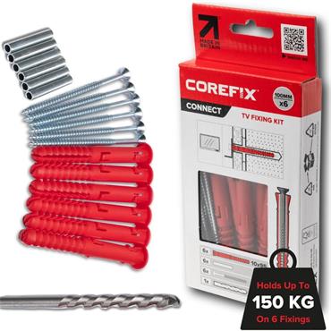 COREFIX FIXING 100 TV KIT + DRILL BIT 6PK