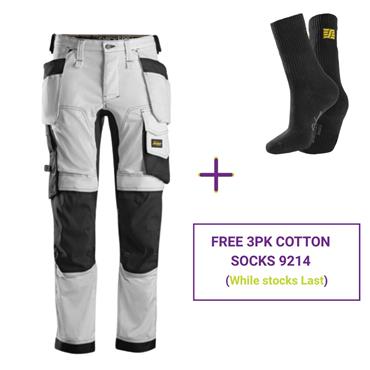 Snickers Allroundwork Trousers & Free 3 Pack of Cotton Socks