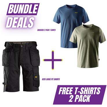 Snickers Shorts Loose Fit & Free 2pk T-shirts Bundle