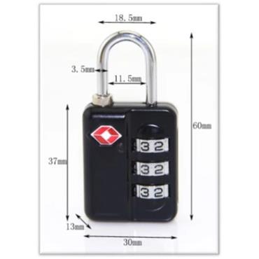 Tessi Luggage Lock Combination Black